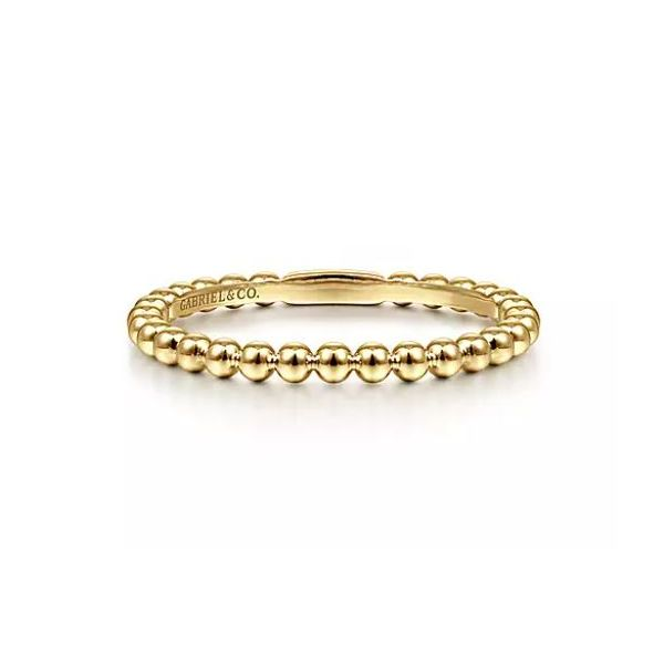 Gabriel & Co. Yellow Gold Bujukan Beaded Stackable Ring Saxons Fine Jewelers Bend, OR