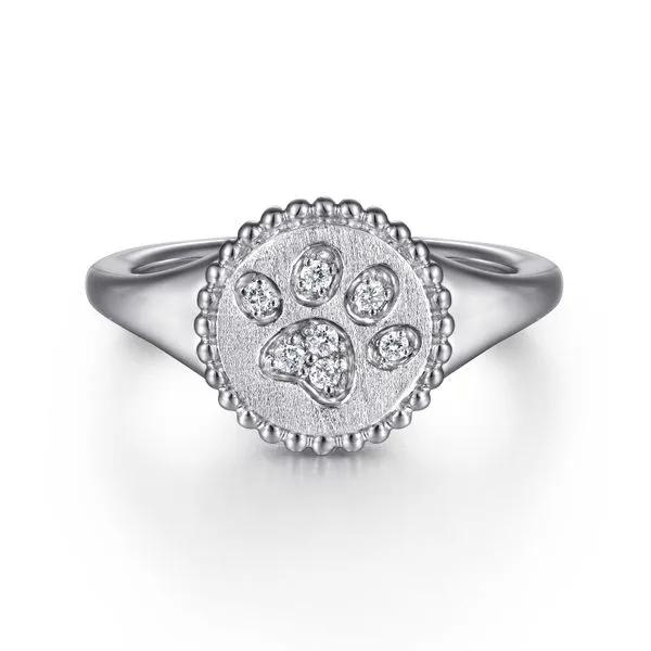 Gabriel & Co. Sterling Silver Diamond Bujukan Paw Print Ring