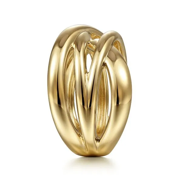 Gabriel & Co. 14K YG High Polished Criss Cross Ring