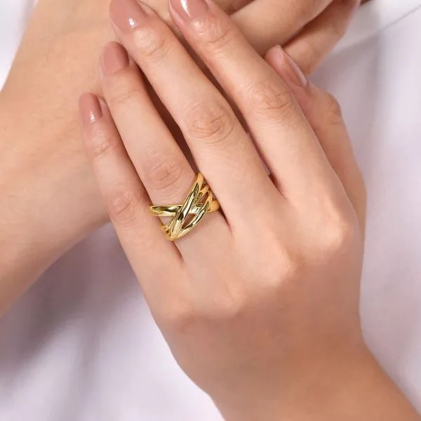 Gabriel & Co. 14K YG High Polished Criss Cross Ring
