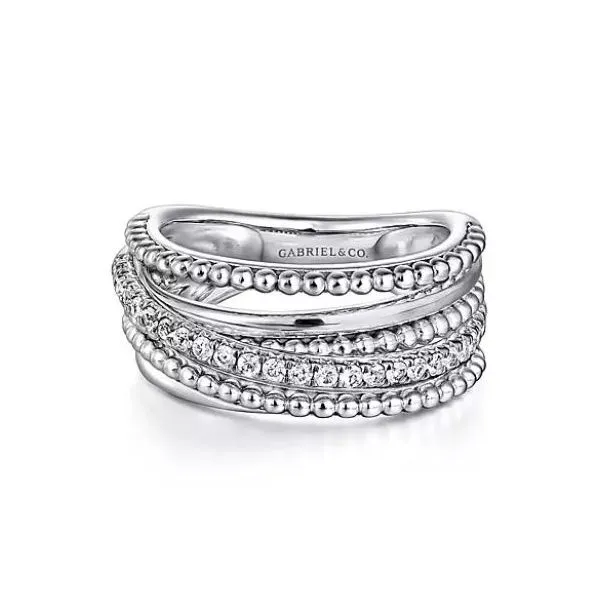 Gabriel & Co. Sterling Silver Bujukan Beaded White Sapphire Saxons Fine Jewelers Bend, OR