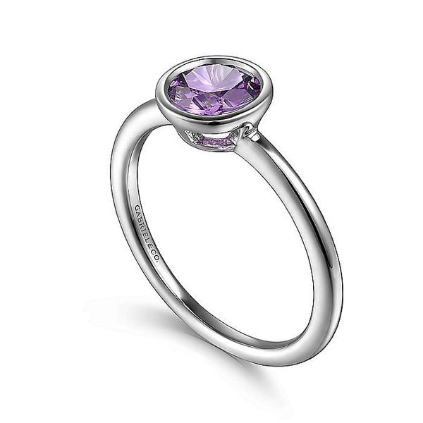 Gabriel & Co. Sterling Silver Amethyst Bezel Ring Image 3 Saxons Fine Jewelers Bend, OR