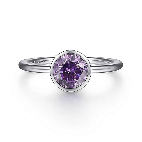 Gabriel & Co. Sterling Silver Amethyst Bezel Ring Saxons Fine Jewelers Bend, OR