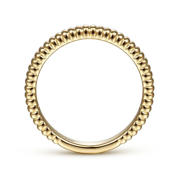 Gabriel & Co.14K Yellow Gold Textured Stacking Band Image 2 Saxons Fine Jewelers Bend, OR