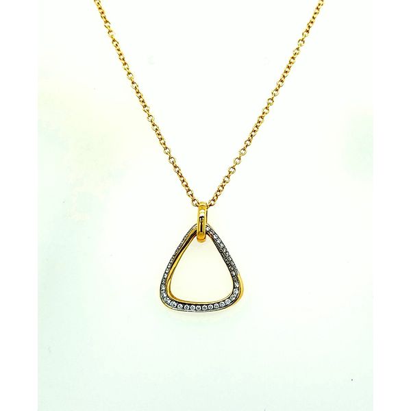 Yellow Gold Diamond Triangle Pendant Saxons Fine Jewelers Bend, OR