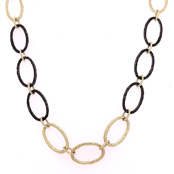 Armenta 18 Karat Yellow Gold Flattened Oval Necklace Saxons Fine Jewelers Bend, OR