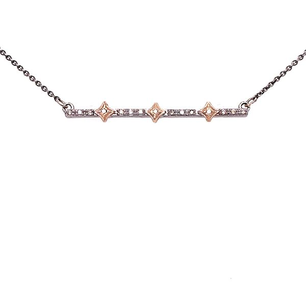 Armenta 14 Karat Gold Blackended Silver Criveli Diamond Bar Necklace Saxons Fine Jewelers Bend, OR