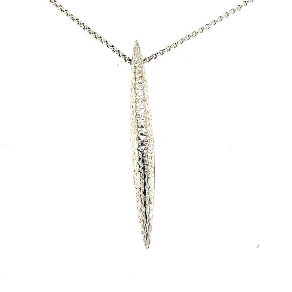 John Hardy Hammered Sterling Silver Pendant Mini Rolo Chain 36-40 inches Saxons Fine Jewelers Bend, OR
