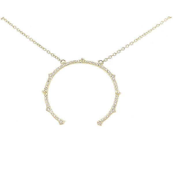 Armenta 18 Karat Yellow Gold Sueno Cresecent Diamond Necklace Saxons Fine Jewelers Bend, OR