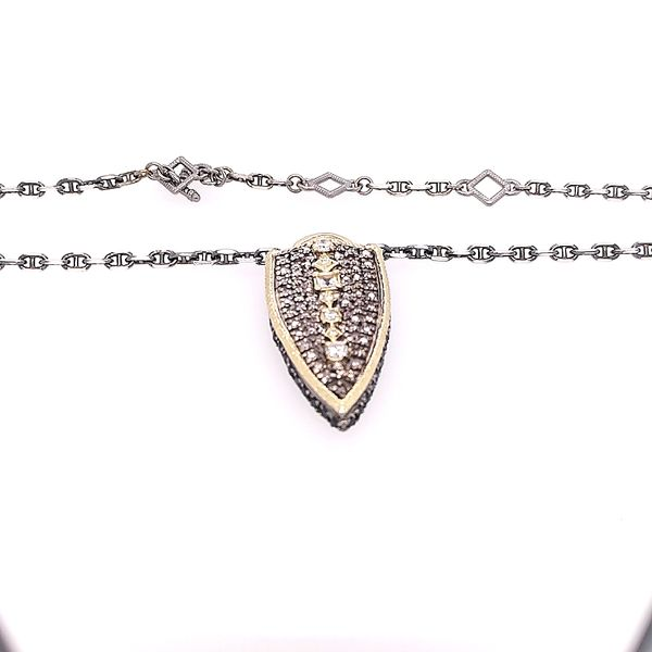 Armenta 18 Karat Yellow Gold Sterling Silver Pave Shield Image 2 Saxons Fine Jewelers Bend, OR