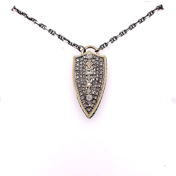 Armenta 18 Karat Yellow Gold Sterling Silver Pave Shield Saxons Fine Jewelers Bend, OR