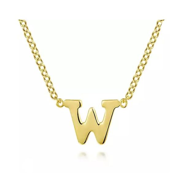 14K Yellow Gold Initial Necklace 