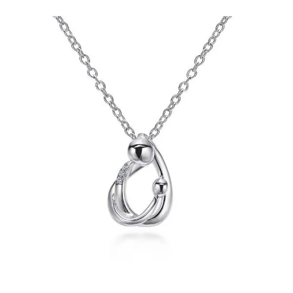 Gabriel & Co. Sterling Silver Mother Child Diamond Pendant Saxons Fine Jewelers Bend, OR