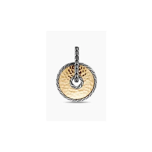 John Hardy. 18 Karat Yellow Gold Silver Hammered Amulet Pendant Saxons Fine Jewelers Bend, OR