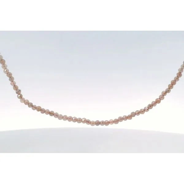 Gold Filled Peach Moonstone Faceted Beaded Necklace 18