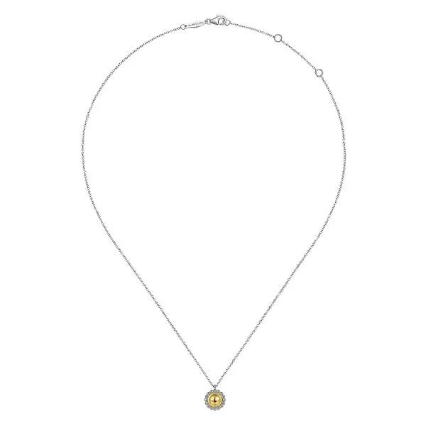 Gabriel & Co. Sterling Silver/14 Karat Yellow Gold Bujukan Gold Ball Pendant Image 2 Saxons Fine Jewelers Bend, OR