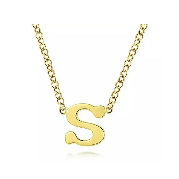 14 Karat Yellow Gold Initial Necklace Saxons Fine Jewelers Bend, OR