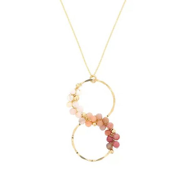Gold Filled Peach Ombre Beads Infinity Necklace Saxons Fine Jewelers Bend, OR