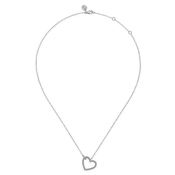Gabriel & Co. Sterling Silver Bujukan Heart Diamond Pendant Image 2 Saxons Fine Jewelers Bend, OR