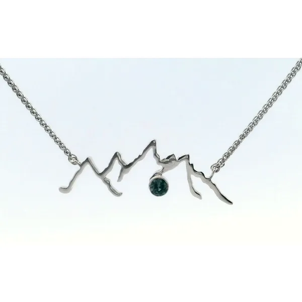 Sterling Silver Mountain Montana Sapphire Bezel Necklace Saxons Fine Jewelers Bend, OR