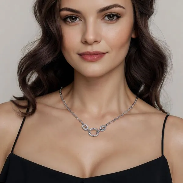 Sterling Silver Bujukan White Sapphire Link Chain Necklace Image 3 Saxons Fine Jewelers Bend, OR