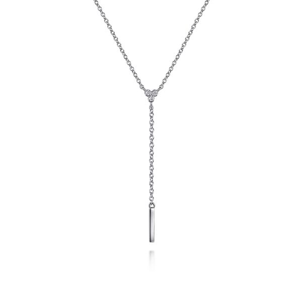 Gabriel & Co. Sterling Silver Diamond Y Necklace Saxons Fine Jewelers Bend, OR