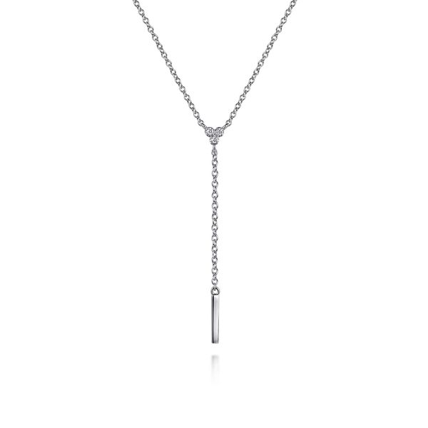 Gabriel & Co. Sterling Silver Diamond Y Necklace Saxons Fine Jewelers Bend, OR