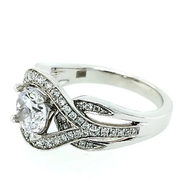 14 Karat White Gold Diamond Semi-Ring Image 2 Saxons Fine Jewelers Bend, OR