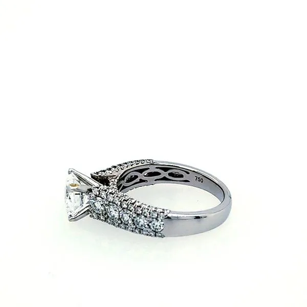 14 Karat White Gold Wide Seamless Catherdral Semi-Ring Image 2 Saxons Fine Jewelers Bend, OR