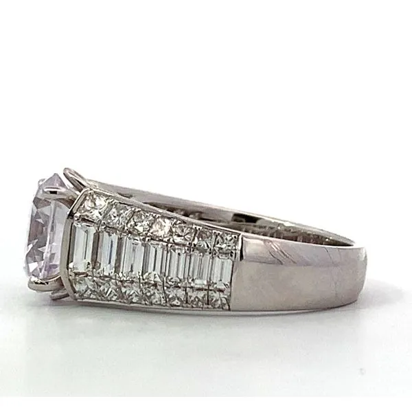 Simon G. 18 Karat White Gold Diamond Baguette Sides Semi-Mount Ring Image 2 Saxons Fine Jewelers Bend, OR
