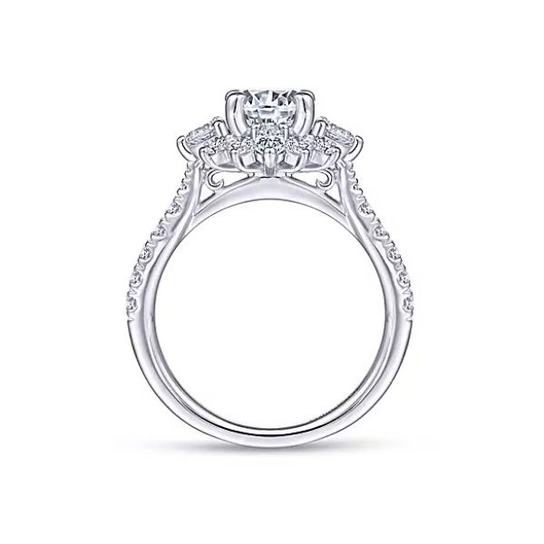 Gabriel & Co Unique 14K White Gold Halo Diamond Engagement S | Saxon's ...