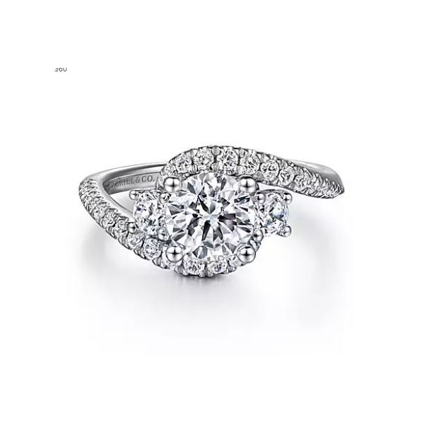 Gabriel & Co.14K White Gold Round Diamond Engagement Semi Mount Ring (0.61ct) Saxons Fine Jewelers Bend, OR