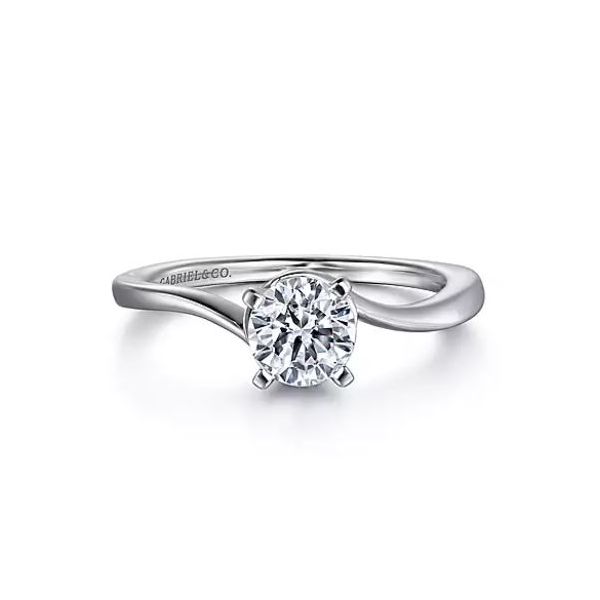 Gabriel & Co. 14K White Gold Round Diamond Engagement Semi Mount Ring Saxons Fine Jewelers Bend, OR