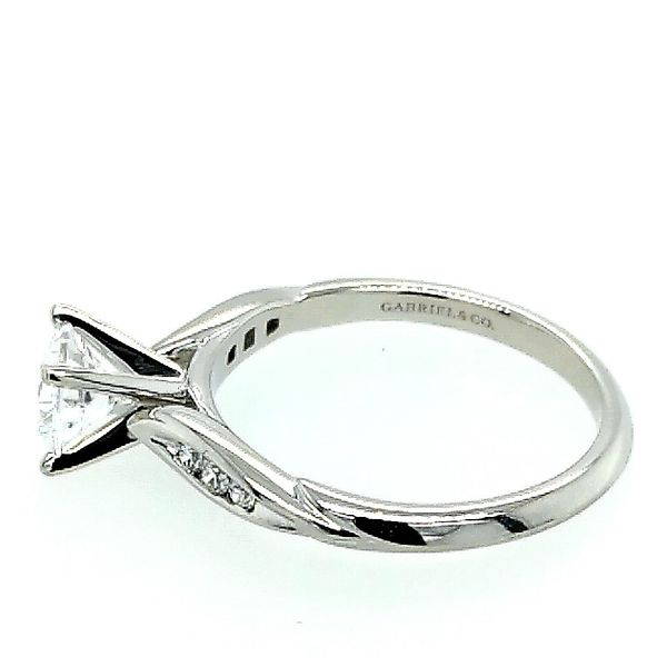 Gabriel & Co.14K White Gold Round Diamond Engagement Semi Mount Ring (0.09ct) Image 2 Saxons Fine Jewelers Bend, OR