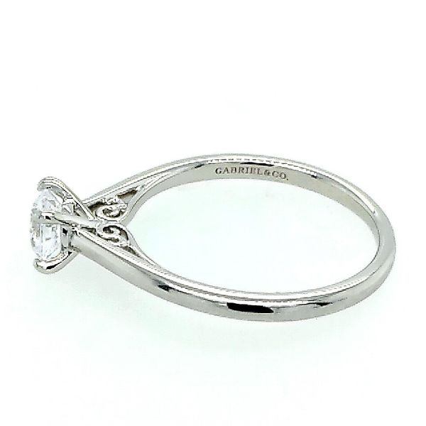 14K White Gold Round Diamond Engagement Semi Mount Ring Image 2 Saxons Fine Jewelers Bend, OR