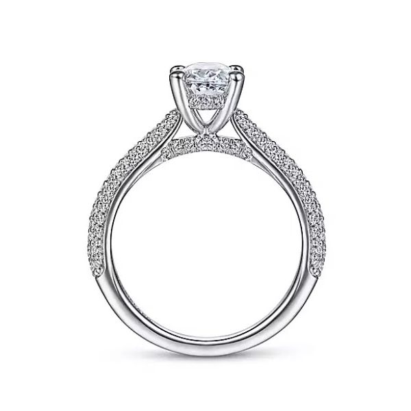 Gabriel & Co. 14K White Gold Oval Diamond Engagement Semi Mount Ring (0.53ct) Image 2 Saxons Fine Jewelers Bend, OR