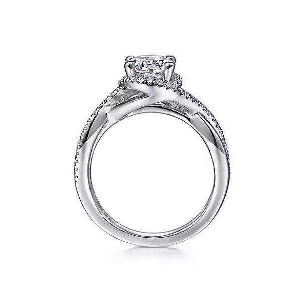 14K White Gold Round Halo Diamond Engagement Semi Mount Ring (0.23ct) Image 2 Saxons Fine Jewelers Bend, OR