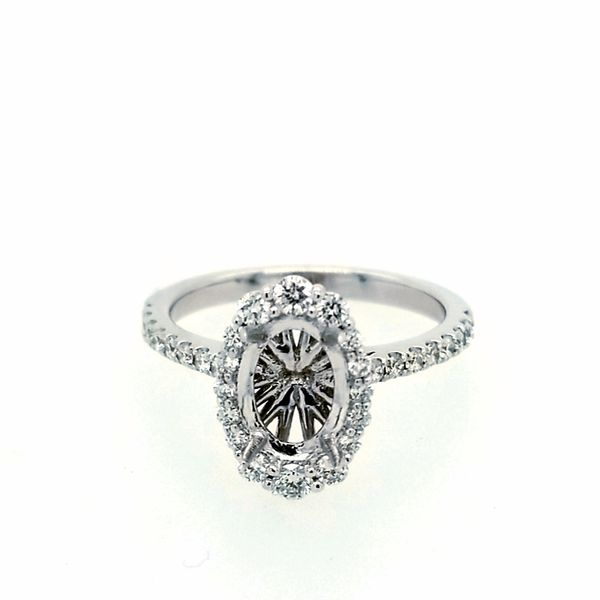 White Gold Diamond Oval Semi-Mount Ring Saxons Fine Jewelers Bend, OR