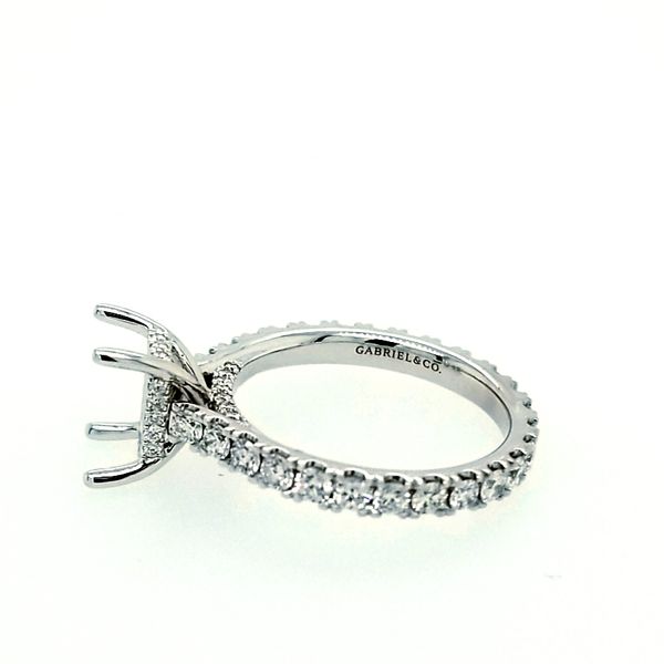 White Gold and Diamond Eternity Semi-Mount Ring Image 2 Saxons Fine Jewelers Bend, OR