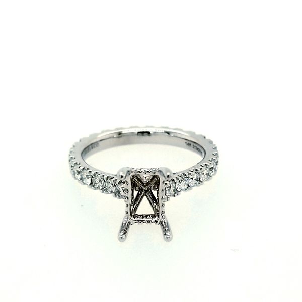 White Gold and Diamond Eternity Semi-Mount Ring Saxons Fine Jewelers Bend, OR
