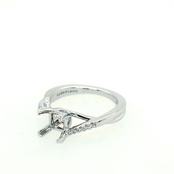 White Gold with Princess Cut Diamond Semi-Mount Ring Saxons Fine Jewelers Bend, OR