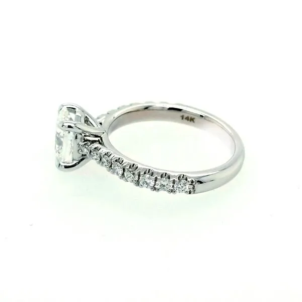 White Gold with Oval Tapered Diamond Ring Image 2 Saxons Fine Jewelers Bend, OR