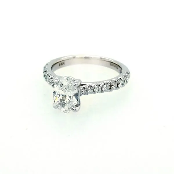 White Gold with Oval Tapered Diamond Ring Saxons Fine Jewelers Bend, OR