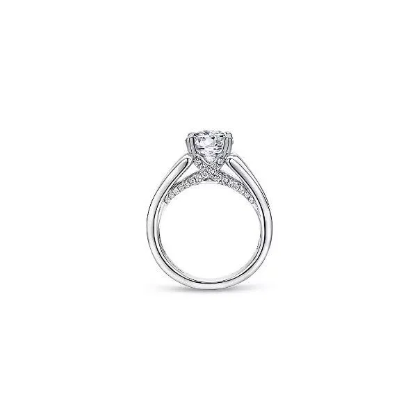 Gabriel & Co. 14 Karat White Gold Diamond Side Trellis Semi-Mount Ring Image 2 Saxons Fine Jewelers Bend, OR