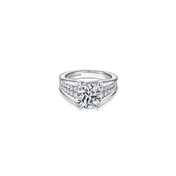 Gabriel & Co. 14 Karat White Gold Diamond Side Trellis Semi-Mount Ring Saxons Fine Jewelers Bend, OR