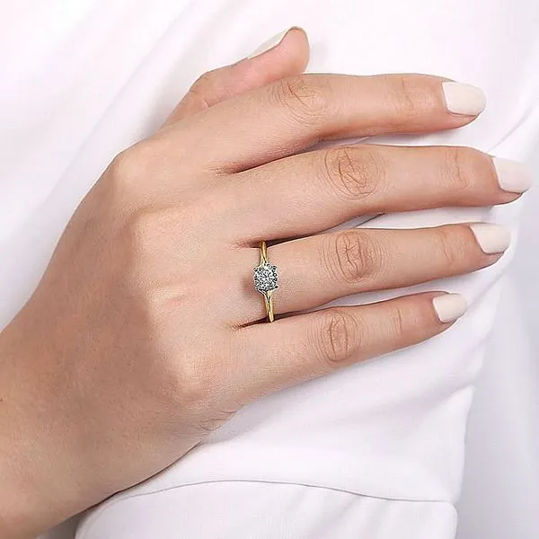 Gabriel & Co. 14 Karat White Gold/Yellow Gold Classic Solitaire Semi-Mount Ring Image 3 Saxons Fine Jewelers Bend, OR