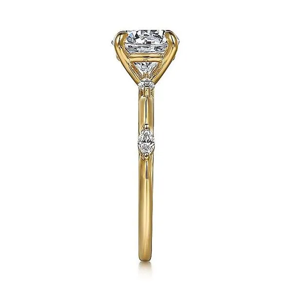 Gabriel & Co. 14 Karat Yellow Gold Diamond Marquise Semi-Mount Ring Image 4 Saxons Fine Jewelers Bend, OR