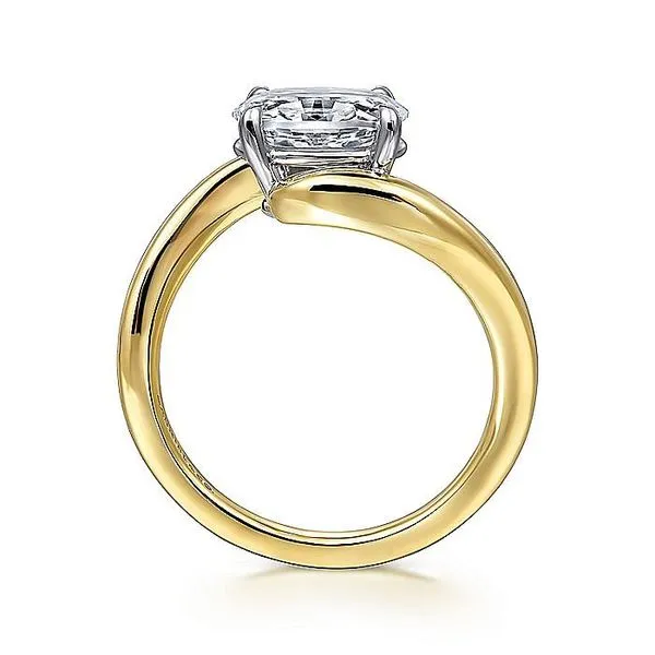 Gabriel & Co. 14 Karat Yellow Gold/White Gold Bypass Semi-Mount Ring Image 2 Saxons Fine Jewelers Bend, OR
