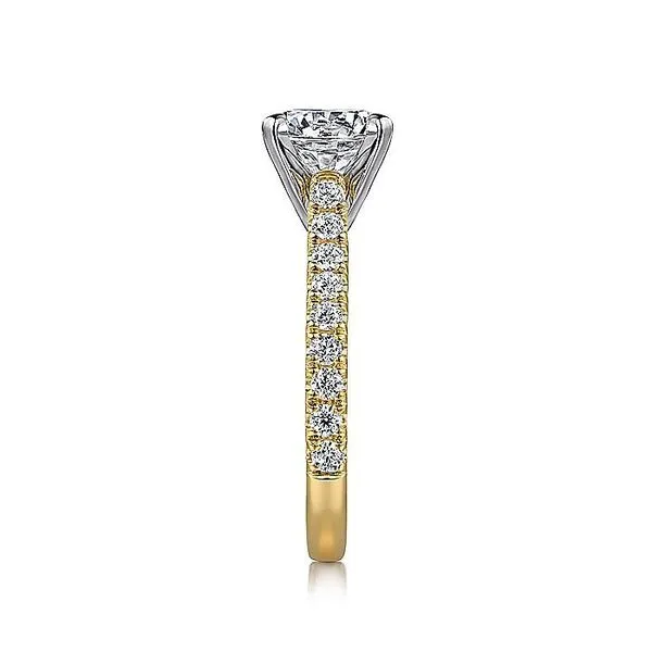 Gabriel & Co. 14 Karat Yellow Gold/White Gold Diamond Classic Semi-Mount Ring Image 3 Saxons Fine Jewelers Bend, OR