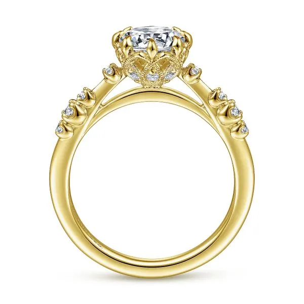 Gabriel & Co. 14  Karat Yellow Gold Diamond 8 Prong Semi-Mount Ring Image 2 Saxons Fine Jewelers Bend, OR